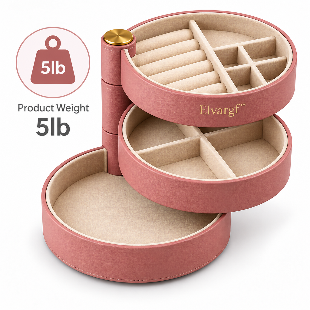Elvargf™ Blush Rotating Tier Jewelry Organizer