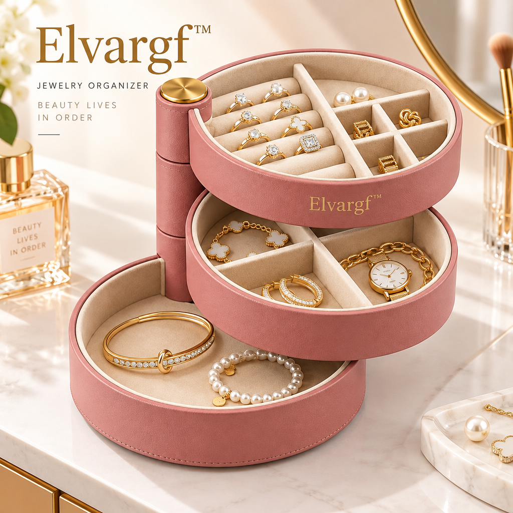 Elvargf™ Blush Rotating Tier Jewelry Organizer - detail 4