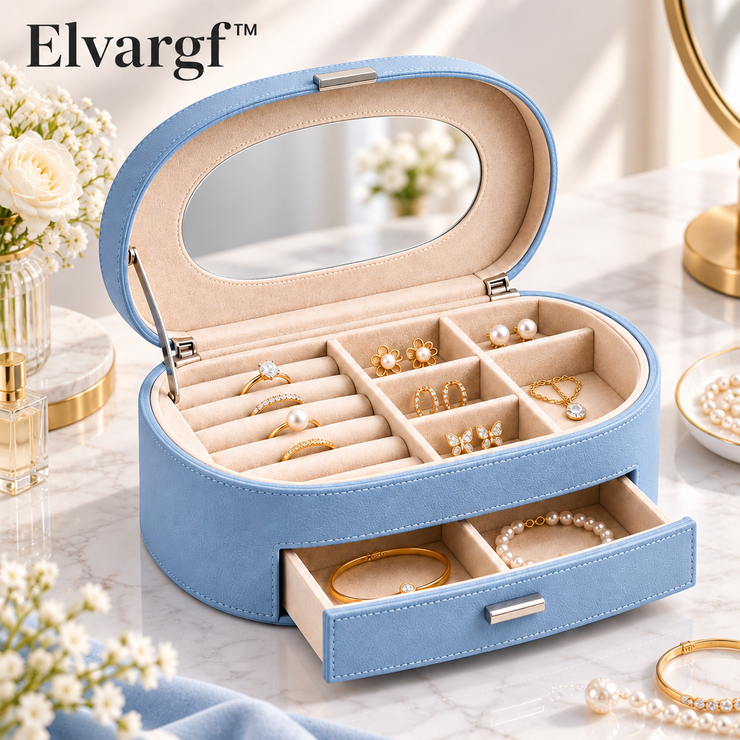 Elvargf™ Powder Blue Vanity Jewelry Case