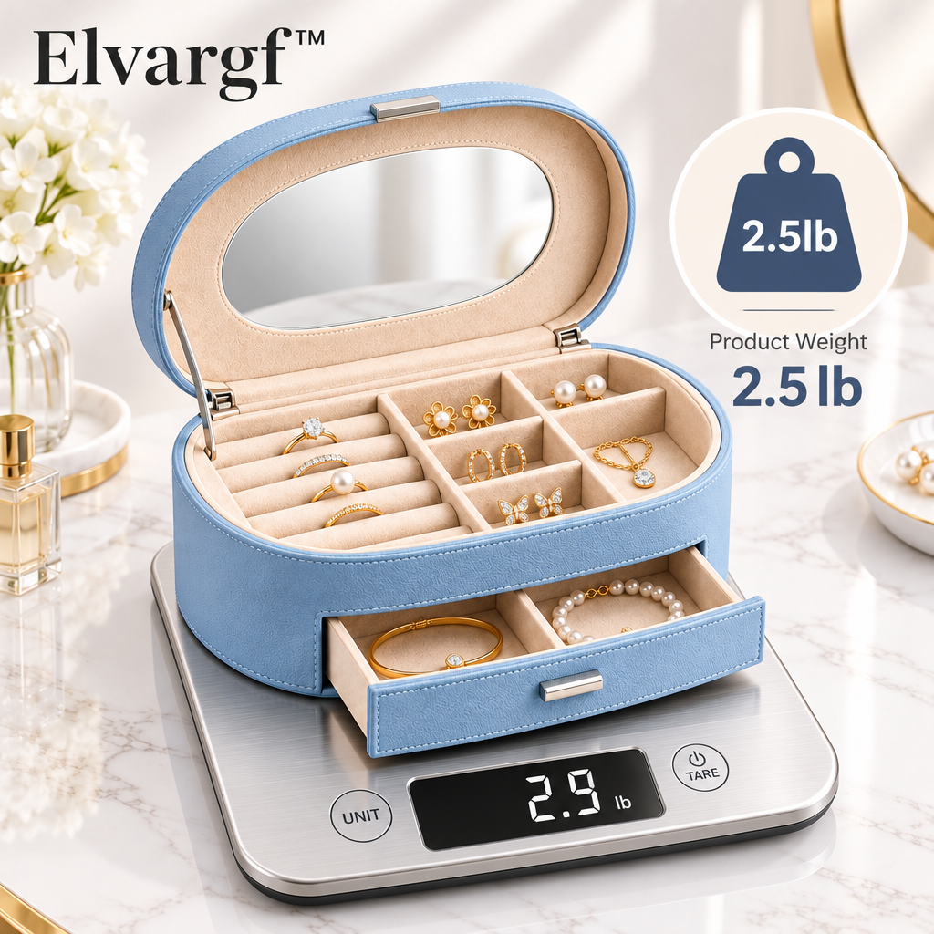 Elvargf™ Powder Blue Vanity Jewelry Case - detail 5
