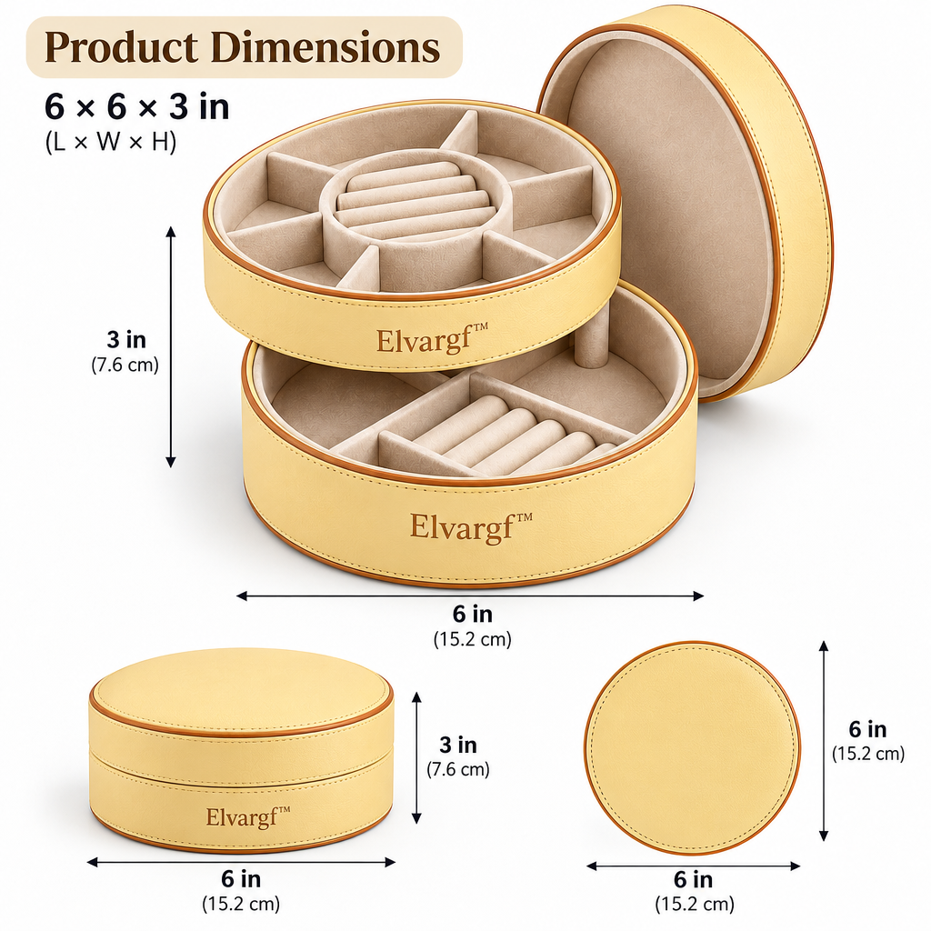 Elvargf™ Buttercream Round Jewelry Organizer - detail 3