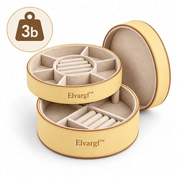 Elvargf™ Buttercream Round Jewelry Organizer