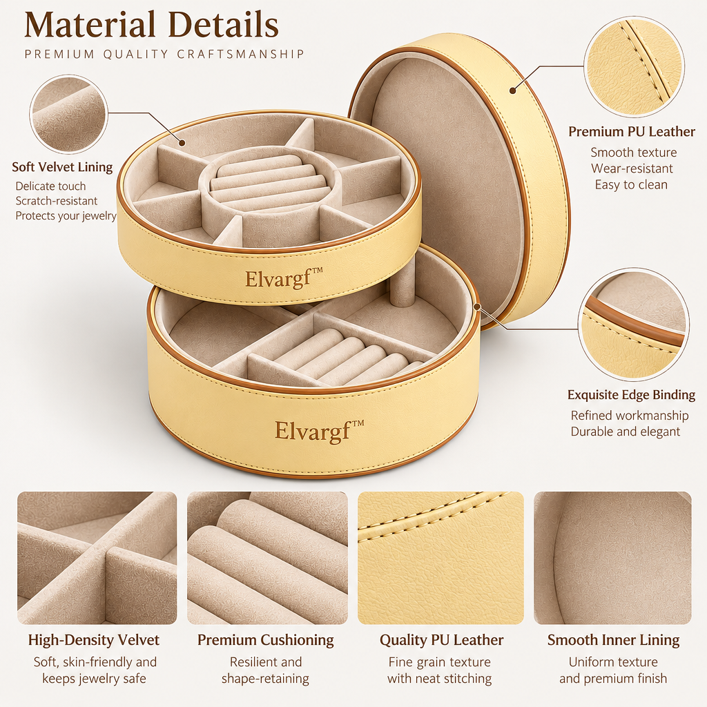 Elvargf™ Buttercream Round Jewelry Organizer - detail 4