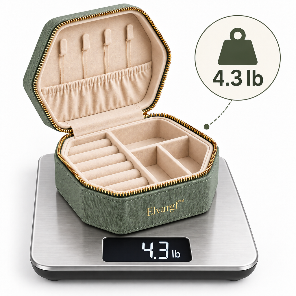 Elvargf™ Sage Green Travel Jewelry Case