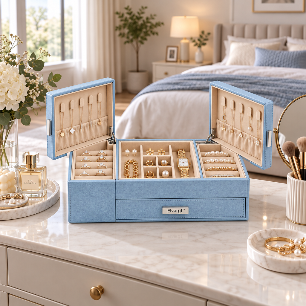 Elvargf™ Sky Blue Winged Jewelry Organizer - detail 3
