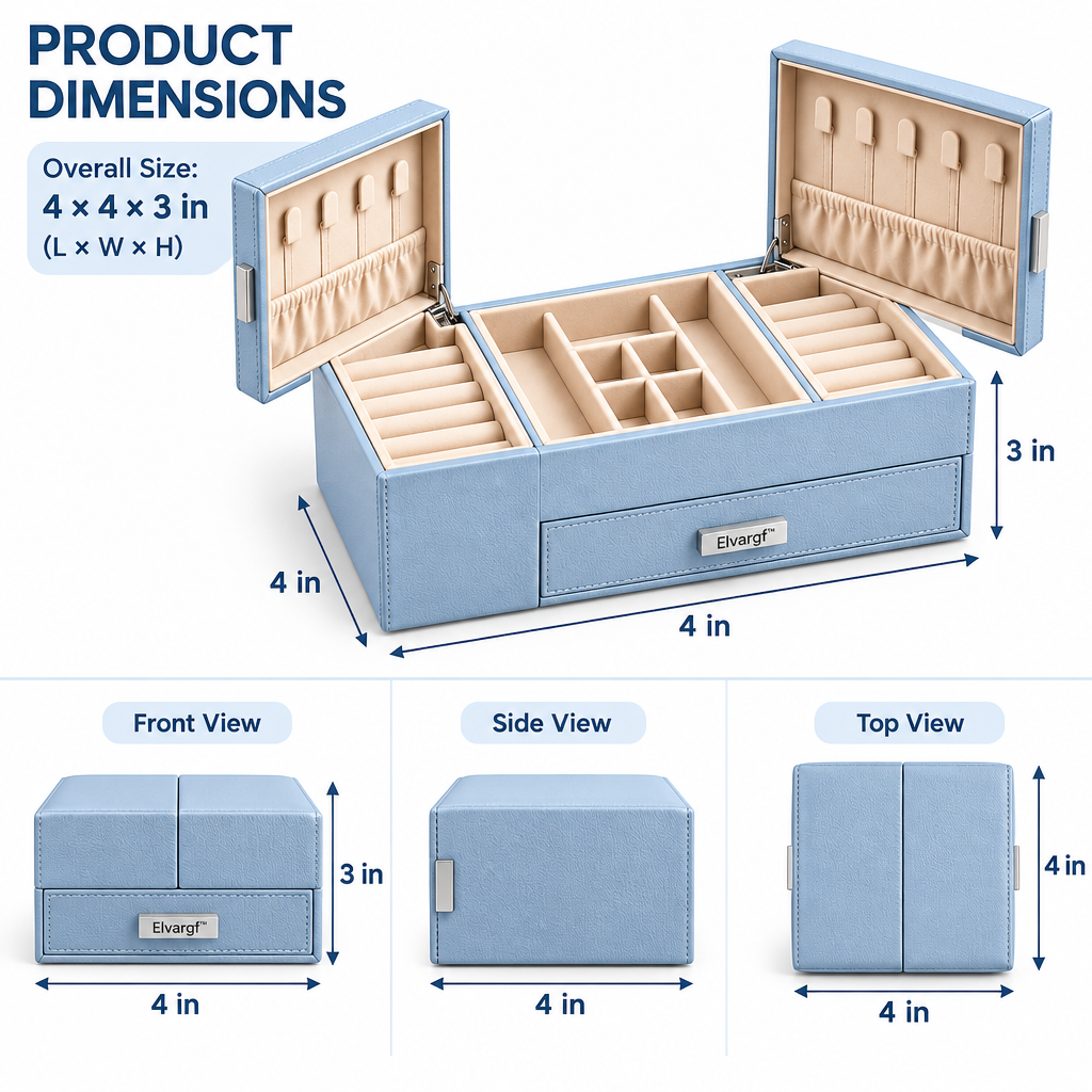 Elvargf™ Sky Blue Winged Jewelry Organizer - detail 4