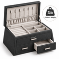Elvargf™ Onyx Double-Drawer Jewelry Chest