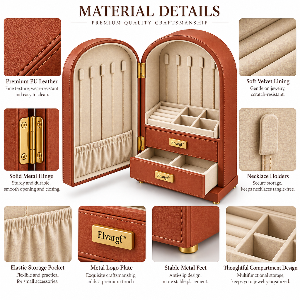 Elvargf™ Terracotta Arched Jewelry Cabinet - detail 5