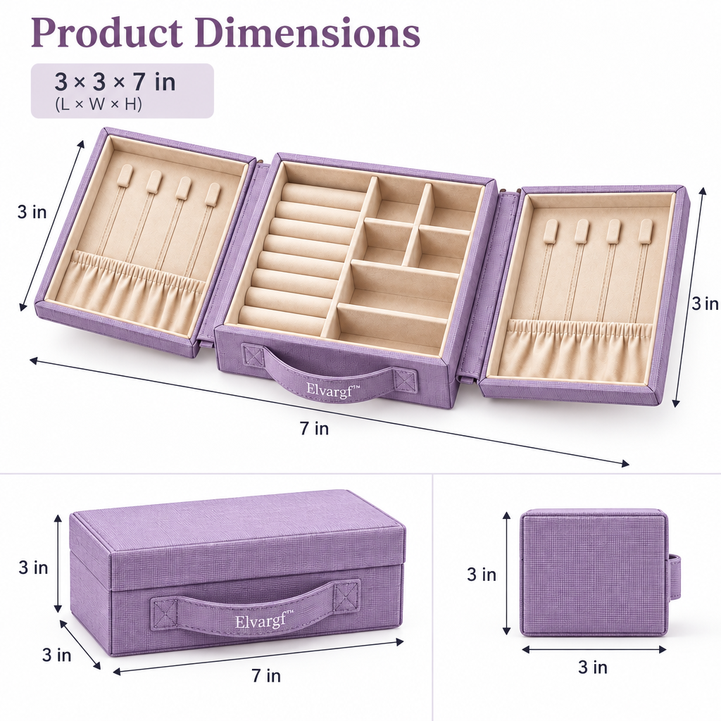 Elvargf™ Lavender Fold-Out Jewelry Organizer - detail 2