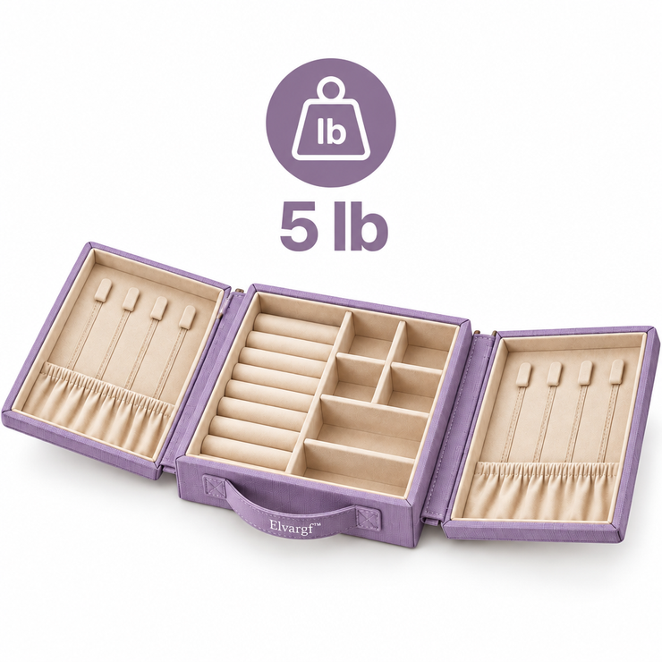 Elvargf™ Lavender Fold-Out Jewelry Organizer