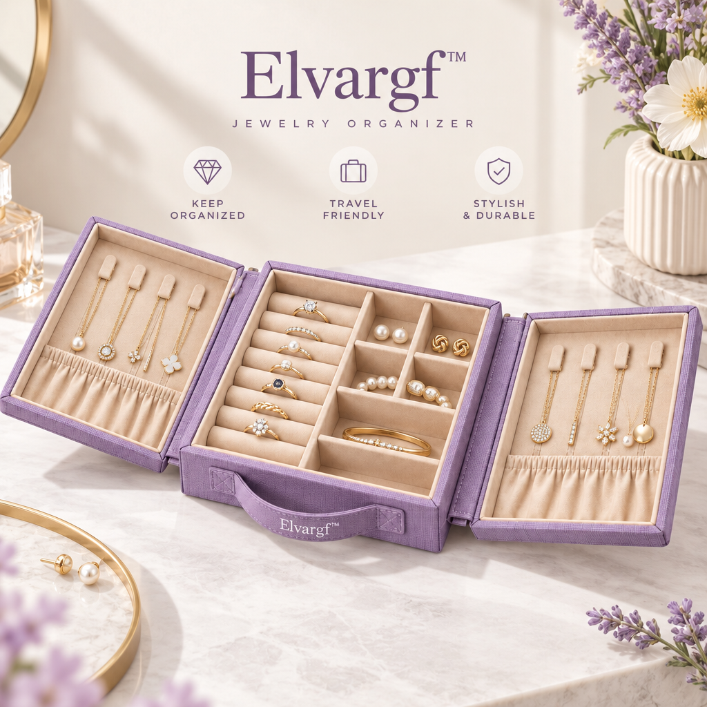 Elvargf™ Lavender Fold-Out Jewelry Organizer - detail 3