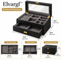 Elvargf™ Onyx Glass-Top Watch & Jewelry Box