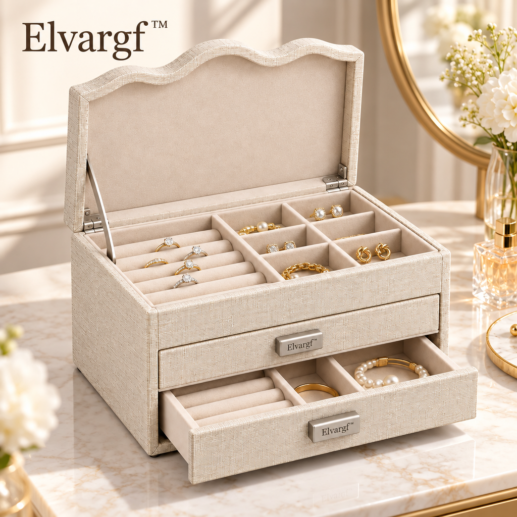Elvargf™ Pearl Scalloped Jewelry Chest