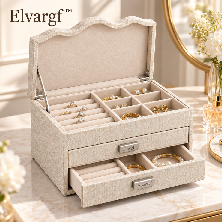 Elvargf™ Pearl Scalloped Jewelry Chest